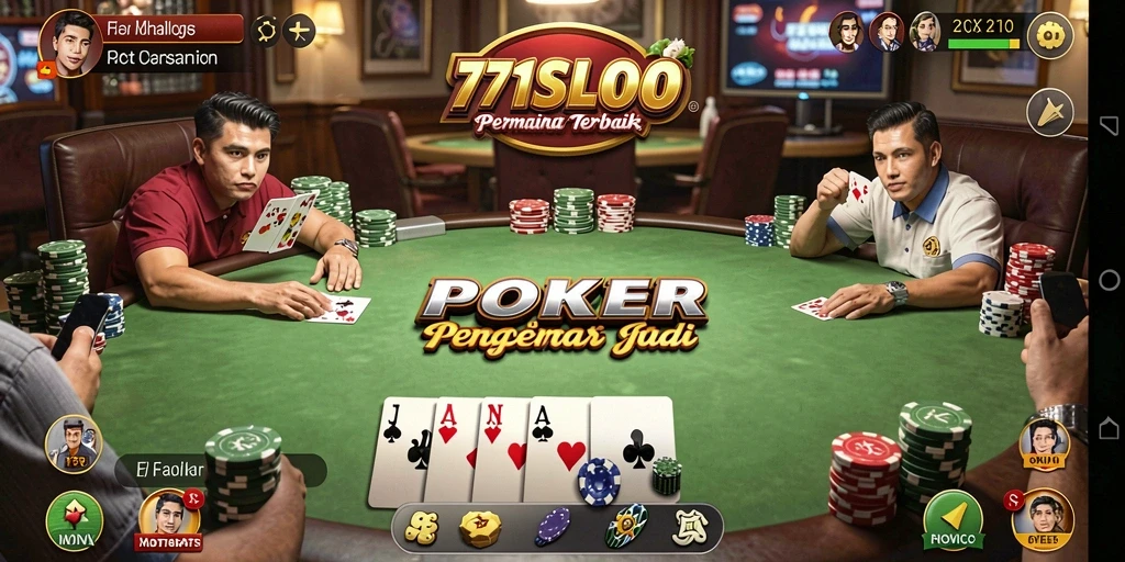 Tampilan antarmuka permainan Poker yang menarik di 171SLOT.