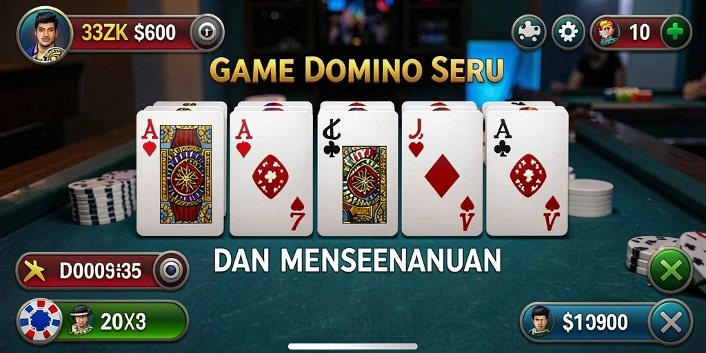 Tangkapan layar utama 33ZK menampilkan aksi gameplay Domino yang seru.