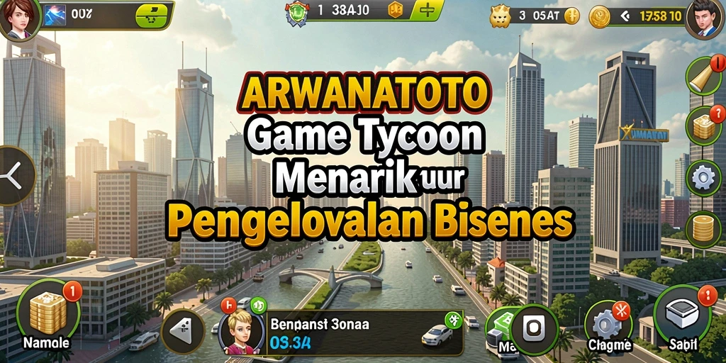 Tangkapan layar gameplay ARWANATOTO menampilkan pengelolaan bisnis yang dinamis.