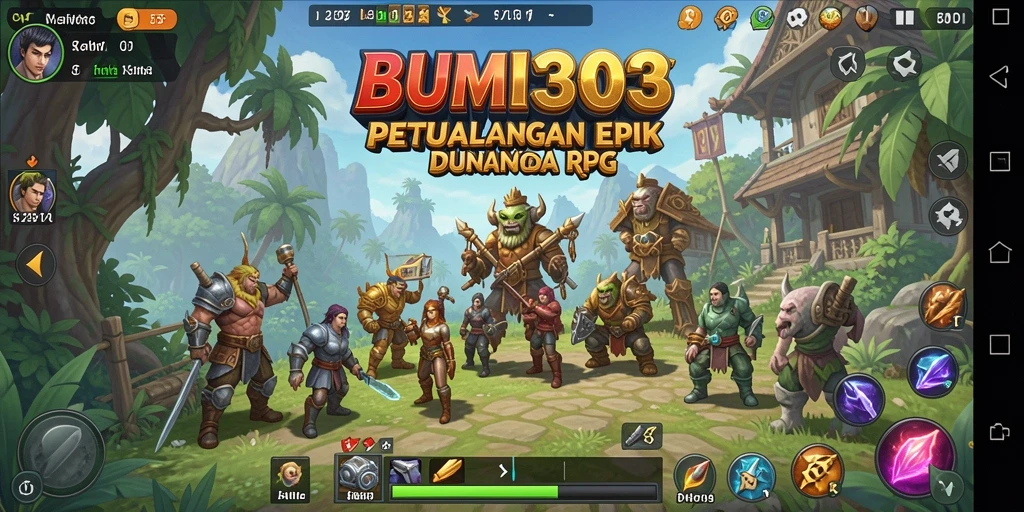 Screenshot BUMI303 menampilkan aksi seru di medan tempur RPG.