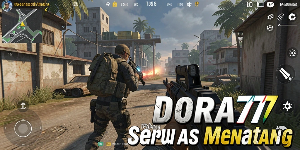 Screenshot DORA77 menampilkan momen intens dalam gameplay TPS.