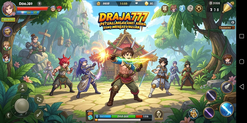Tampilan gameplay menarik dari DRAJA777 dengan karakter Anime.