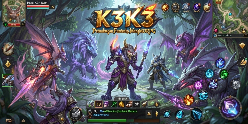 Screenshot gameplay K3K3 menunjukkan aksi seru dalam eksplorasi dunia MMORPG.