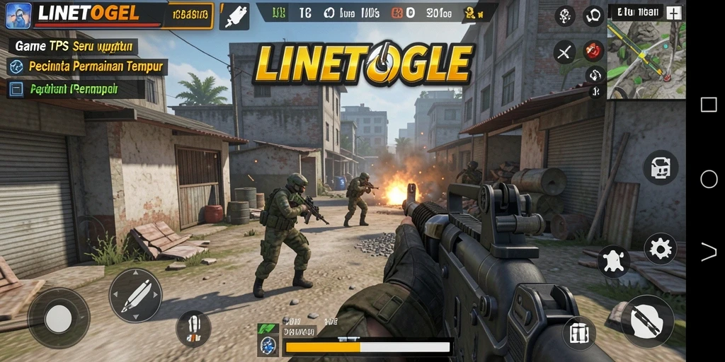 Tangkapan layar menampilkan aksi seru gameplay TPS di LINETOGEL.