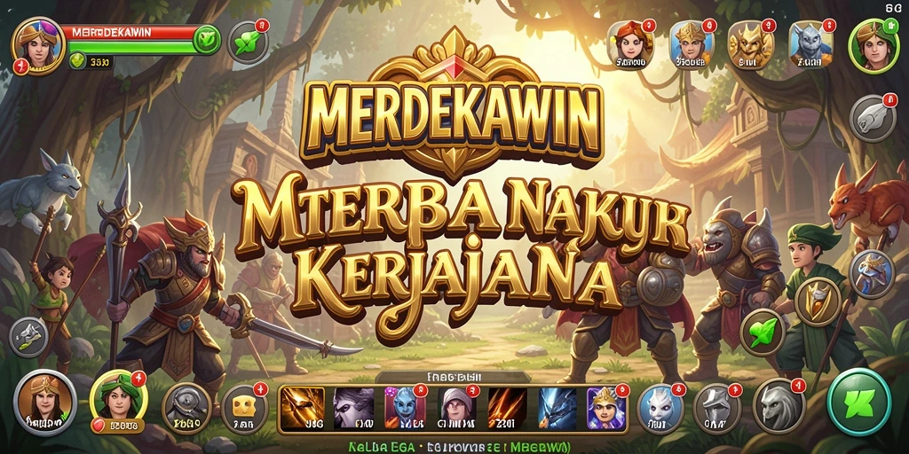 Tangkapan layar utama dari gameplay MERDEKAWIN yang menampilkan pertempuran strategis.