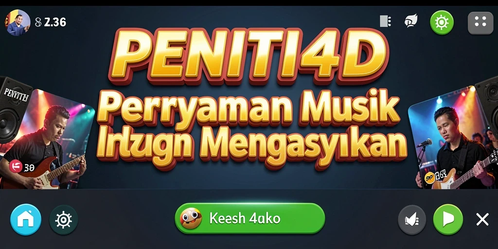 Screenshot permainan PENITI4D menunjukkan interaksi seru dan gameplay musik.