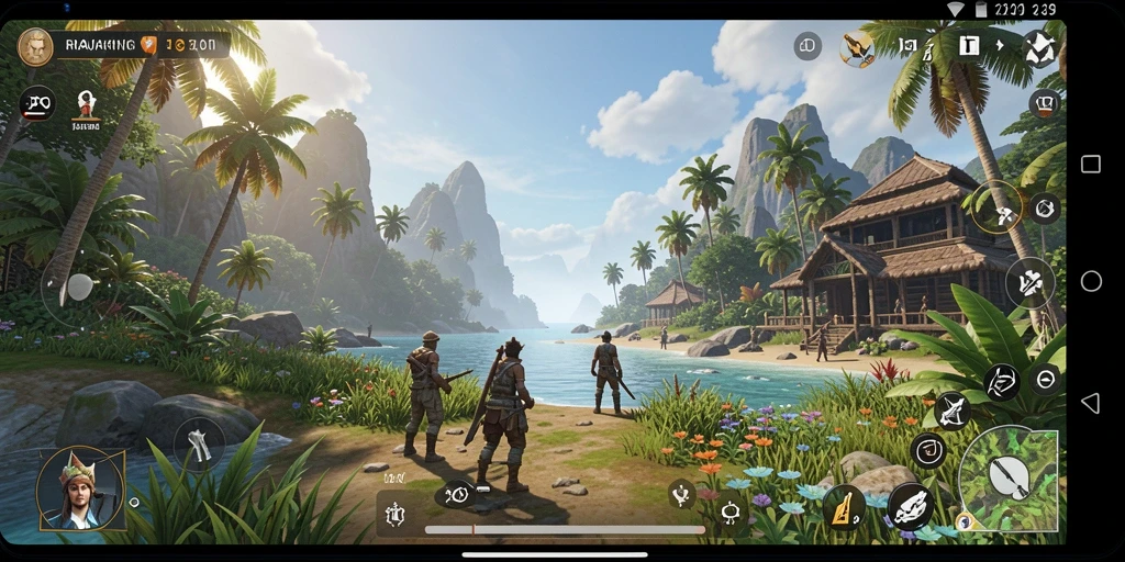 Tampilan lansekap yang memukau dalam gameplay RAJAKING.