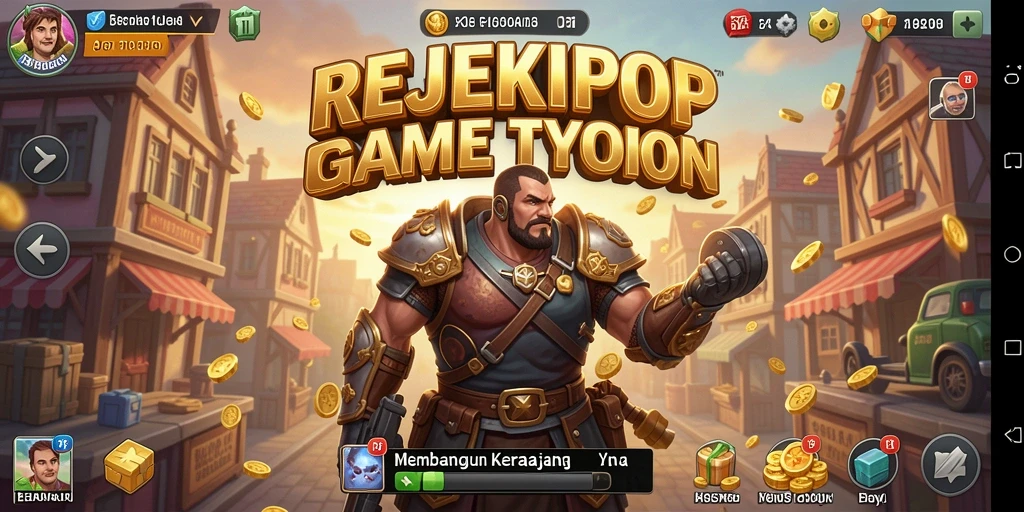 Tangkapan layar gameplay REJEKIPOP yang menunjukkan suasana membangun bisnis.