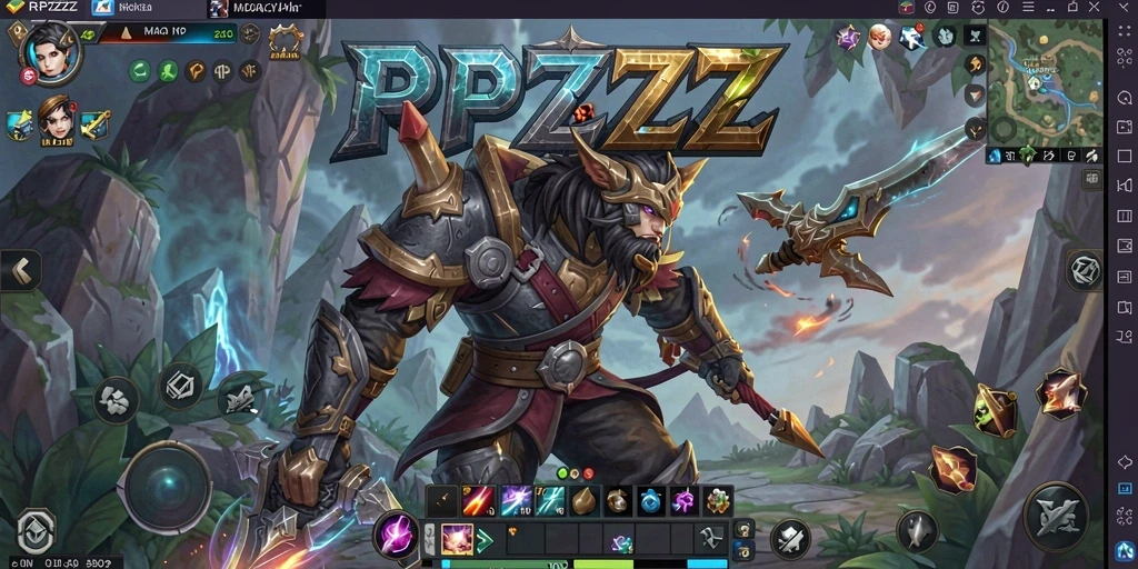 Screenshot gameplay RPZZZ menampilkan pertempuran seru dalam dunia MMORPG.