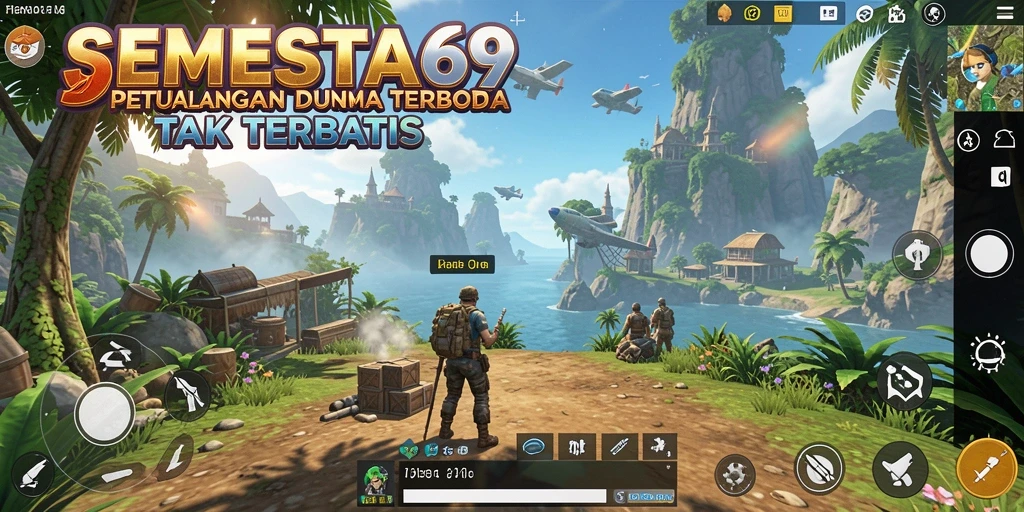 Screenshot gameplay SEMESTA69 menampilkan dunia terbuka yang menakjubkan.