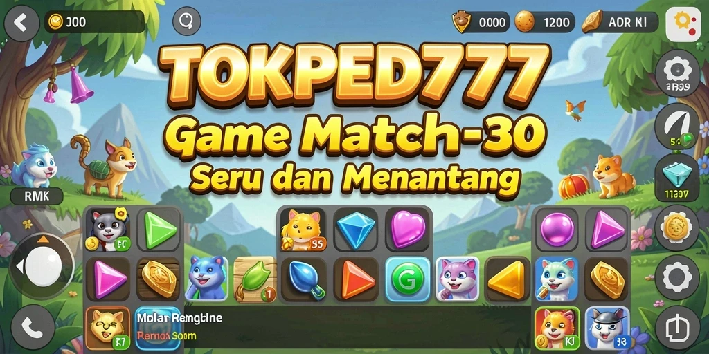 Tampilan gameplay seru dari TOKPED777 yang penuh warna.